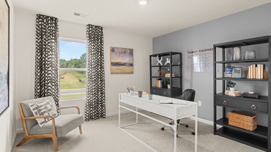 Representative furnished interior of a home built from the Halton by D.R. Horton in Bridle Creek, Locust Grove (Image 20).