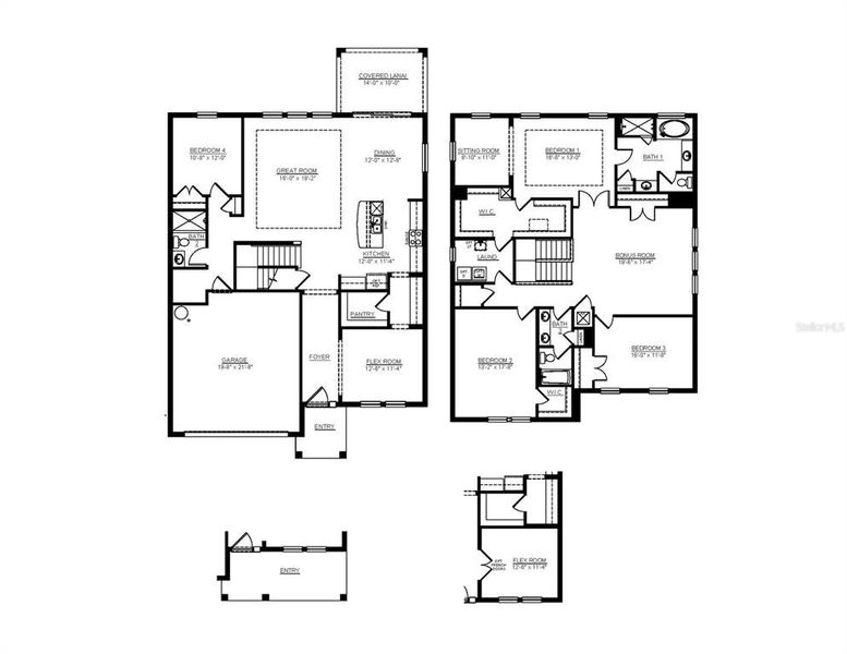 2D floor plan layout of this home in Twisted Oaks, Wildwood, FL (Image 3).