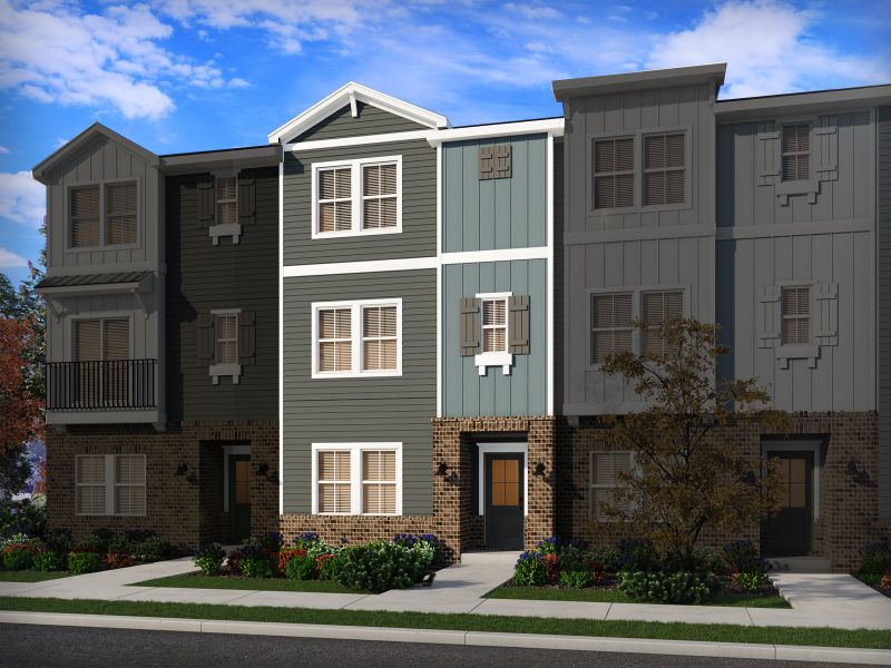 Representative exterior photo of a completed home built from the Pembrooke by Meritage Homes in Meadows at Wilson Farms - The Heights Series, Fort Mill, SC (Image 1).