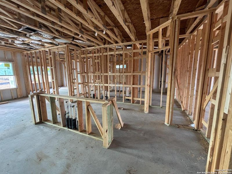 In-progress construction of a new home in The Heights at Saddlebrook Ranch 60's, Schertz, TX (Image 22).