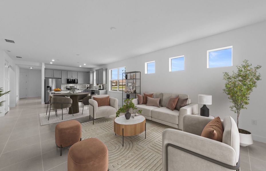 Furnished interior view inside a new home in TerraWalk at Babcock Ranch, Alva (Image 3).