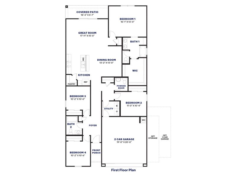 2D floor plan layout for the Harris by D.R. Horton in Copper Falls, Buckeye, AZ (Image 5).