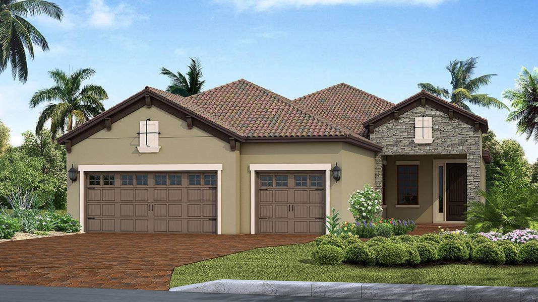 Representative exterior photo of a completed home built from the Bright Meadow 2 by Neal Communities in Boca Royale Golf & Country Club Real Estate and Homes for Sale in Englewood, FL - Neal Communities, Englewood, FL (Image 2).