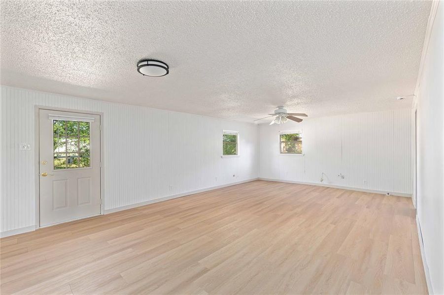 Door to back yard in living room