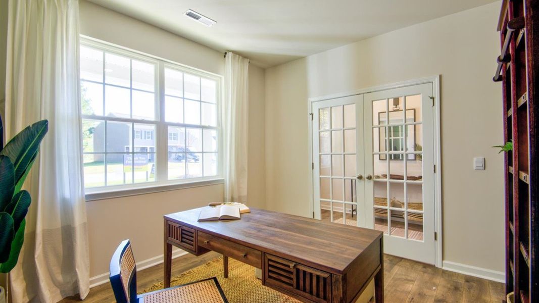 Furnished interior view inside a new home in Beaver Dam Crossing, Bailey (Image 5). Furnished interior view inside a new home in Beaver Dam Crossing, Bailey (Image 5).