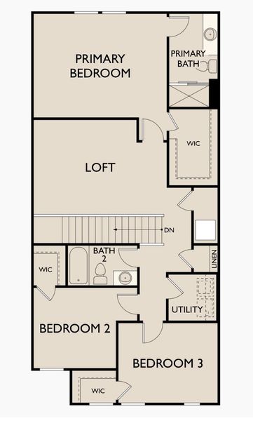 2D floor plan layout for the Echo by Starlight Homes in Hawks Run, Kissimmee, FL (Image 2).