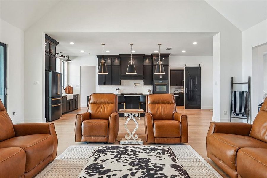 spacious family room that blends seamlessly with the kitchen
