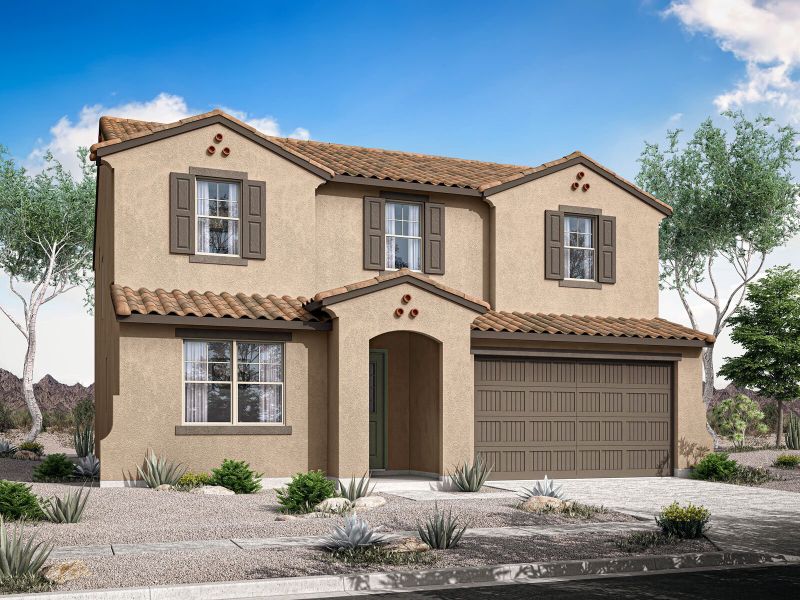 Representative exterior photo of a completed home built from the Pacific by Mattamy Homes in Landmarke, Queen Creek, AZ (Image 22).