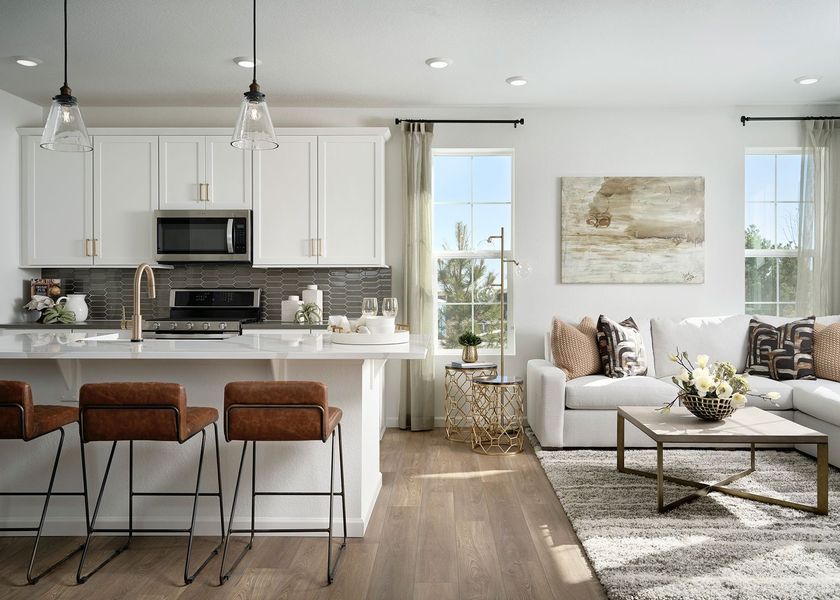 Furnished interior view inside a new home in Candelas Townhomes, Arvada (Image 4).