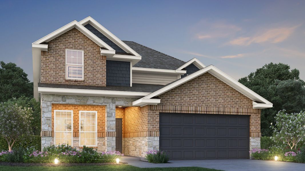 Representative exterior photo of a completed home built from the The Salerno by Legend Homes in Rocky Creek Crossing, Crowley, TX (Image 21).