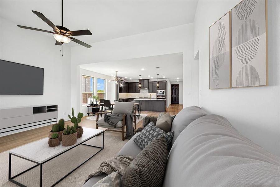 Furnished interior view inside a new home in Karis - Village Series, Crowley (Image 9). Furnished interior view inside a new home in Karis - Village Series, Crowley (Image 9).