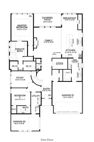 2D floor plan layout for the Diana by Landon Homes in Dominion Estates, Frisco, TX (Image 5).