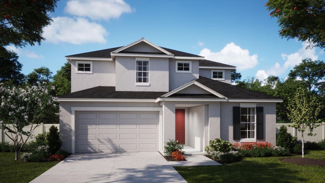 Representative exterior photo of a completed home built from the Seagrass by Risewell Homes in St. Johns Preserve, Palm Bay, FL (Image 3).