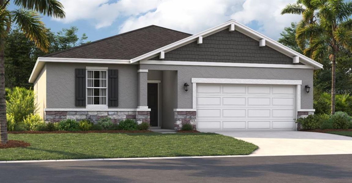 Front exterior of a new home in Brookshire, Titusville, FL, highlighting curb appeal (Image 1). Front exterior of a new home in Brookshire, Titusville, FL, highlighting curb appeal (Image 1).