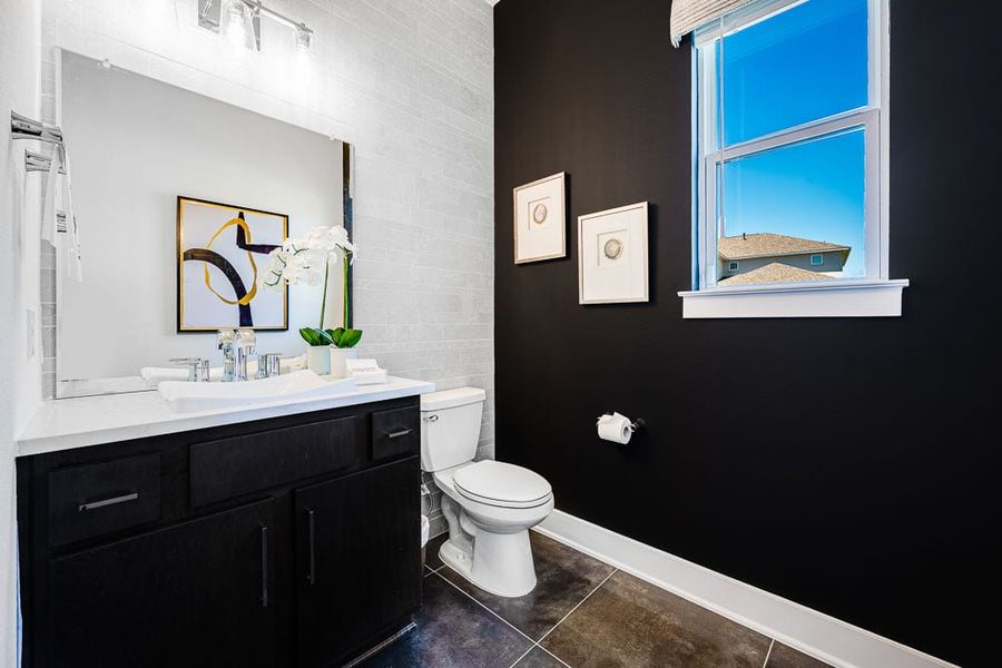 Representative furnished interior of a home built from the Catalina by Taylor Morrison in Travisso Florence Collection, Leander (Image 35).