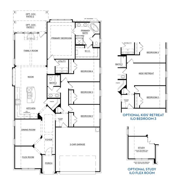2D floor plan layout for the Concept 2186 by Risewell Homes in Silo Mills - Select Series, Joshua, TX (Image 3).