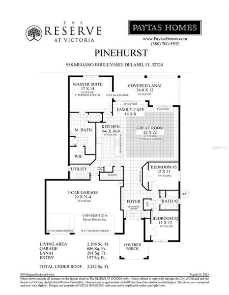 2D floor plan layout of this home in The Reserve at Victoria, Deland, FL (Image 3).