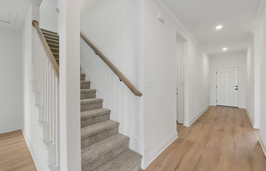 Spacious, unfurnished interior of a new home in Saddleback at Santa Rita Ranch, Liberty Hill (Image 16). Spacious, unfurnished interior of a new home in Saddleback at Santa Rita Ranch, Liberty Hill (Image 16).