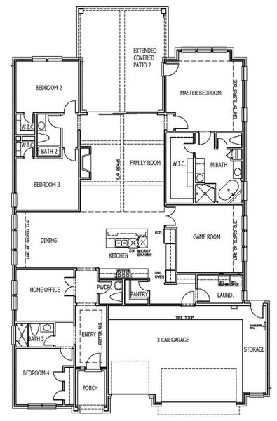 2D floor plan layout of this home in Riverstone, Georgetown, TX (Image 5). 2D floor plan layout of this home in Riverstone, Georgetown, TX (Image 5).