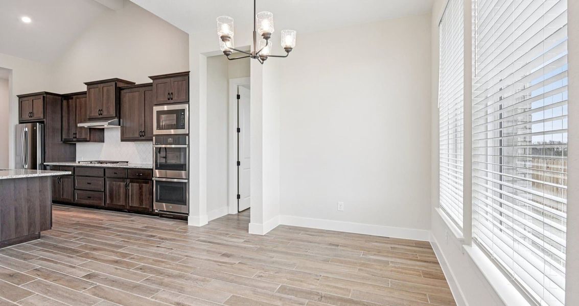 Furnished interior view inside a new home in Village at Three Oaks, Seguin (Image 8). Furnished interior view inside a new home in Village at Three Oaks, Seguin (Image 8).