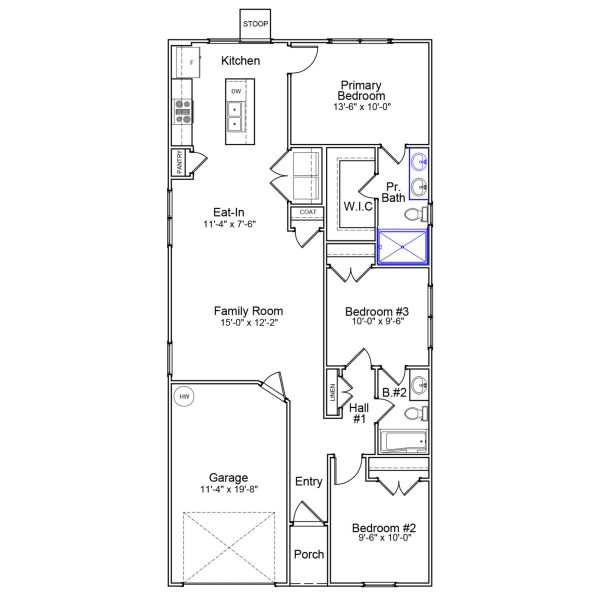 2D floor plan layout of this home in Bluefield, Lexington, SC (Image 2).