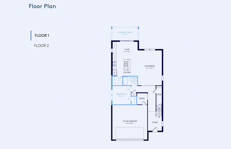 2D floor plan layout of this home in Oakfield Trails, Parrish, FL (Image 4).