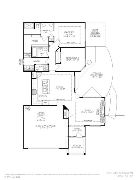 2D floor plan layout for the Palazzo by Epcon Communities in The Grove at Haven Hill, Lenoir City, TN (Image 4). 2D floor plan layout for the Palazzo by Epcon Communities in The Grove at Haven Hill, Lenoir City, TN (Image 4).