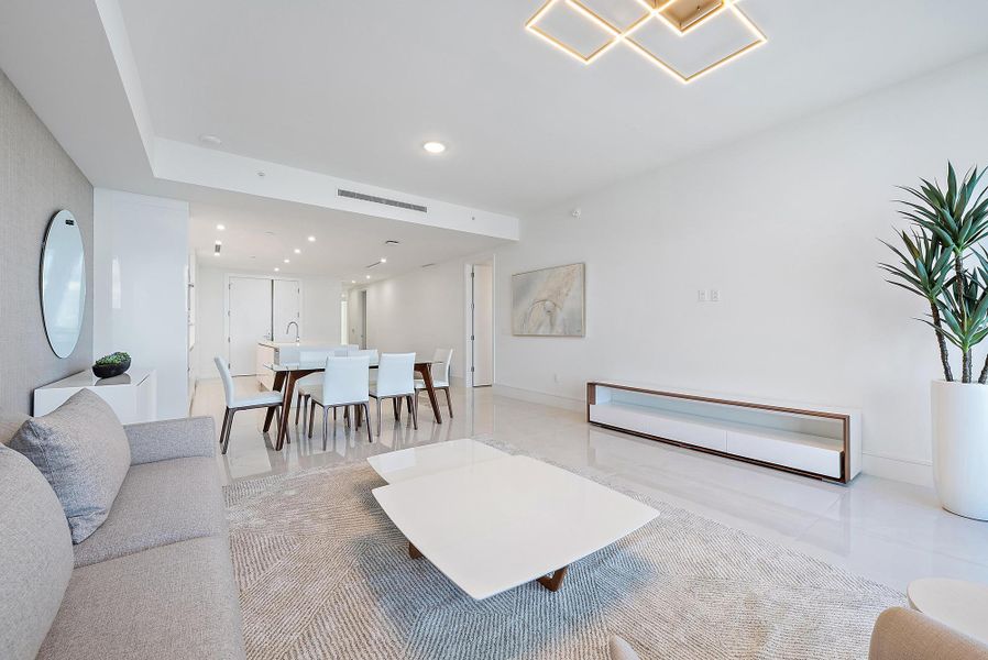 Living room and dine in kitchen