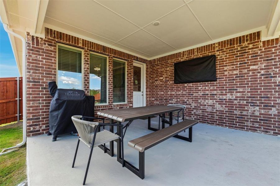 Exterior details and patio area of a home in Morningstar, Aledo (Image 20). Exterior details and patio area of a home in Morningstar, Aledo (Image 20).