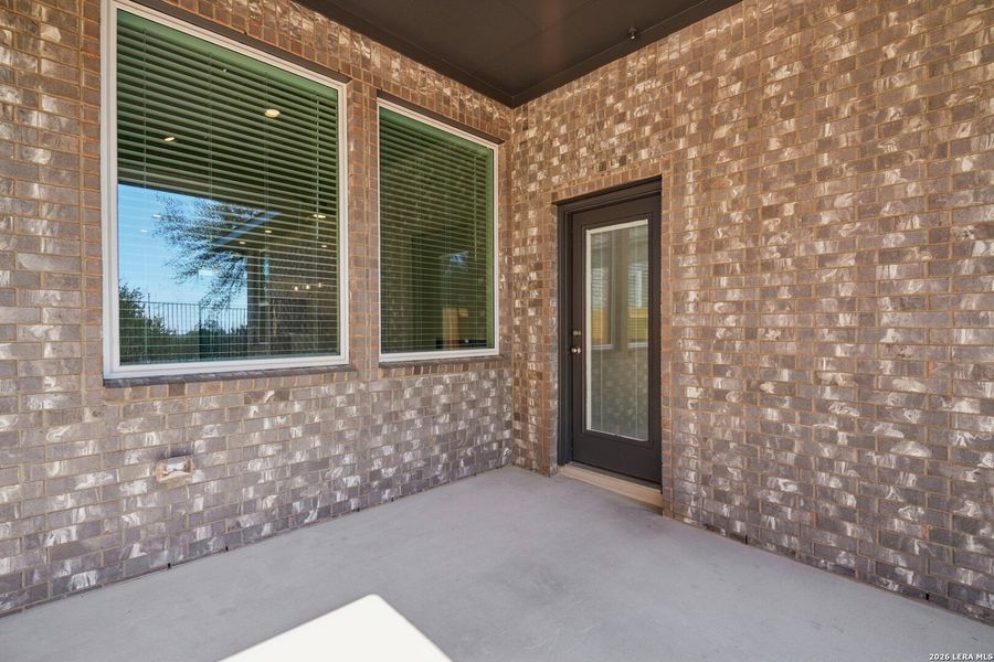 Exterior details and patio area of a home in Meyer Ranch 45's, New Braunfels (Image 3). Exterior details and patio area of a home in Meyer Ranch 45's, New Braunfels (Image 3).