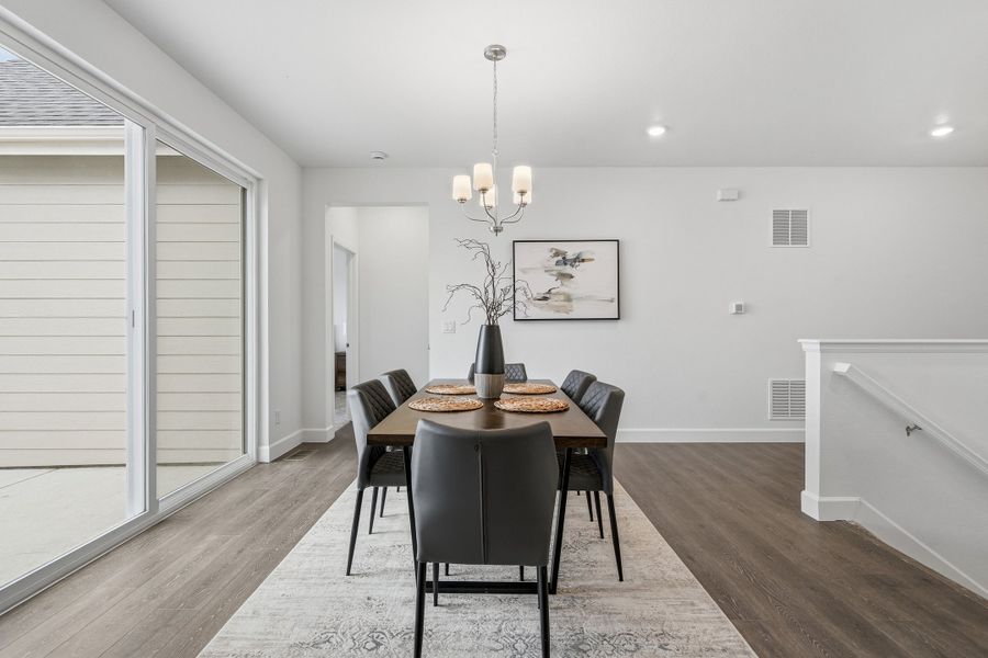 Furnished interior view inside a new home in Trailstone, Arvada (Image 12). Furnished interior view inside a new home in Trailstone, Arvada (Image 12).