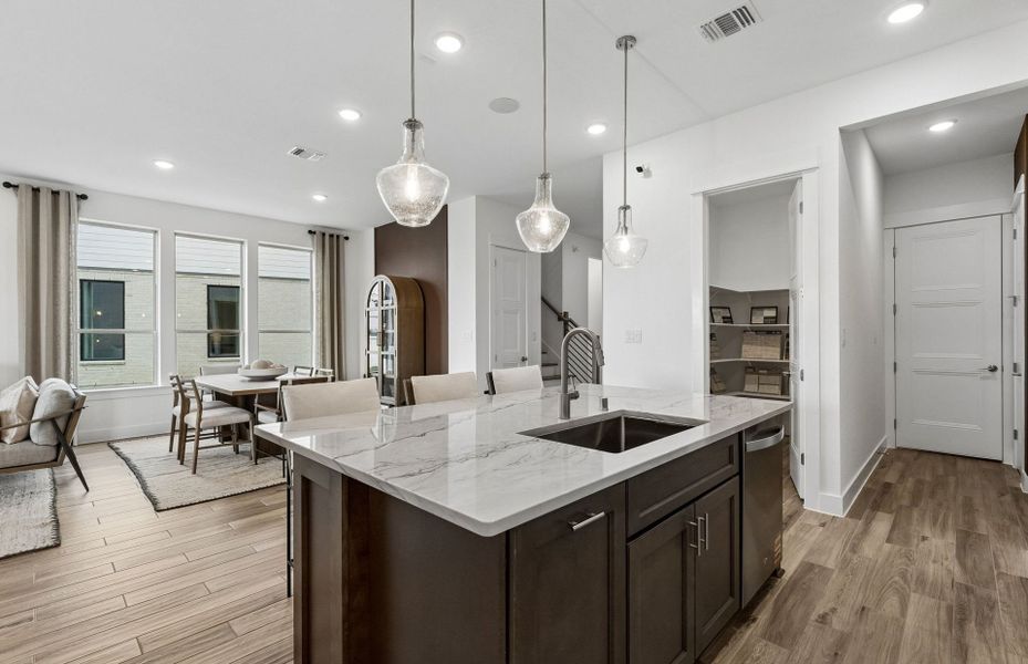 Representative furnished interior of a home built from the Iredell by Pulte Homes in Katy Court, Katy (Image 43).
