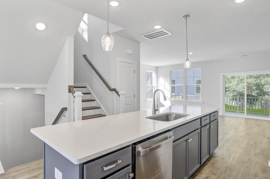 Furnished interior view inside a new home in Indigo Grove Townhomes, Johns Island (Image 8).