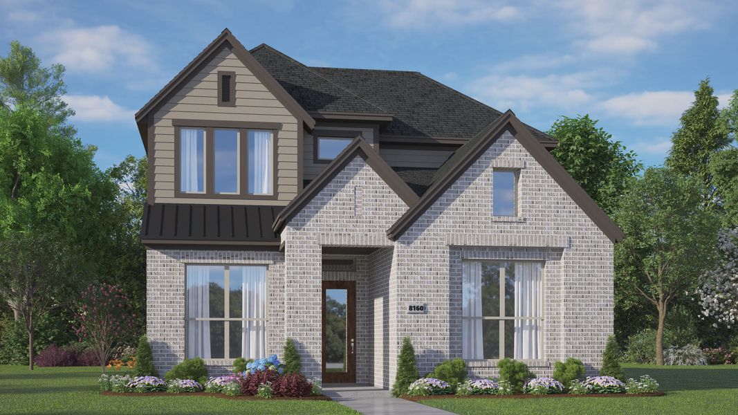 Representative exterior photo of a completed home built from the St Andrews by Chesmar Homes in Riceland 42' Alley Loaded, Mont Belvieu, TX (Image 20). Representative exterior photo of a completed home built from the St Andrews by Chesmar Homes in Riceland 42' Alley Loaded, Mont Belvieu, TX (Image 20).