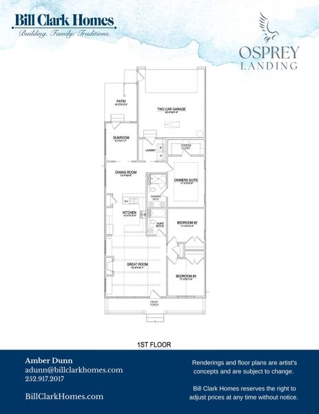 2D floor plan layout of this home in Osprey Landing, Southport, NC (Image 4).