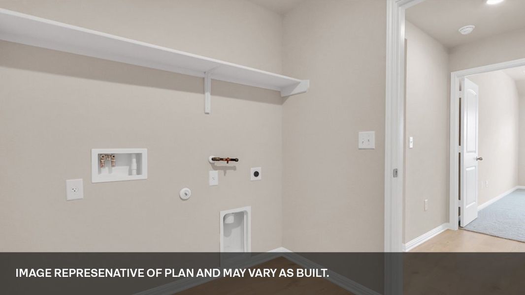 Representative unfurnished interior of a home built from the The Dean by D.R. Horton in Railhead, Cedar Creek (Image 22). Representative unfurnished interior of a home built from the The Dean by D.R. Horton in Railhead, Cedar Creek (Image 22).