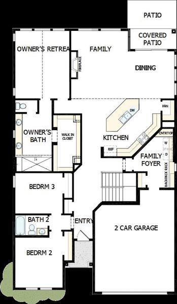 2D floor plan layout of this home in Cloverleaf – Mountainview Collection, Monument, CO (Image 5).