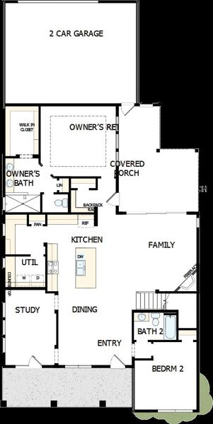 2D floor plan layout of this home in Indigo - Enclave Collection, Richmond, TX (Image 5).