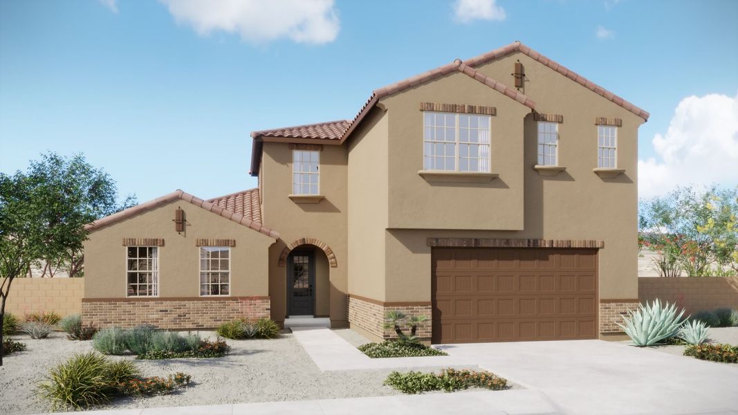 Representative exterior photo of a completed home built from the Poppy by Mattamy Homes in Covena Pointe, Tucson, AZ (Image 3).