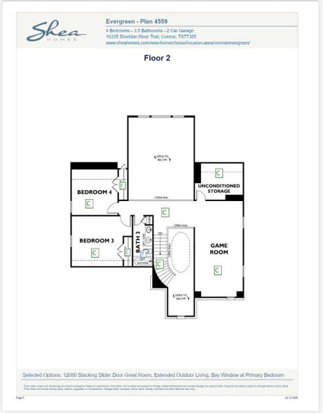 2D floor plan layout of this home in , Conroe, TX (Image 3).