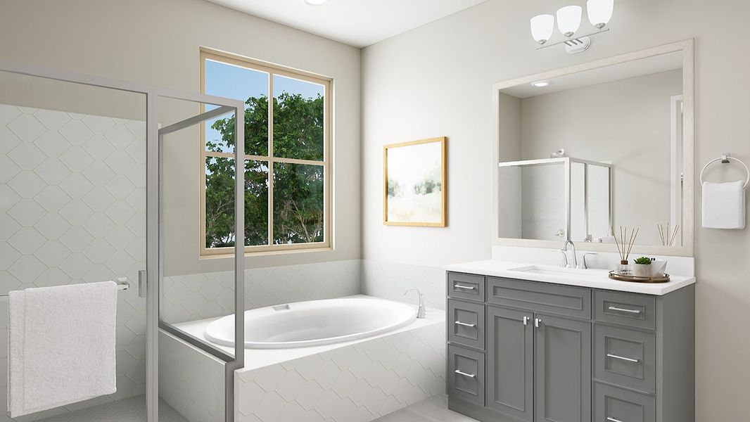 Representative furnished interior of a home built from the Tipton Plan 3507 by Tri Pointe Homes in Soleo, San Tan Valley (Image 19).