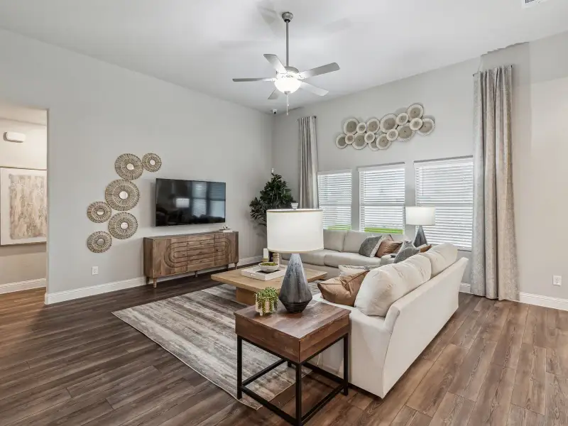 Furnished interior view inside a new home in Lakehaven - Premier Series, Farmersville (Image 5). Furnished interior view inside a new home in Lakehaven - Premier Series, Farmersville (Image 5).