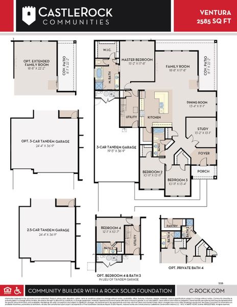 2D floor plan layout for the Ventura by CastleRock Communities in Heritage Pointe, Chino Valley, AZ (Image 3).
