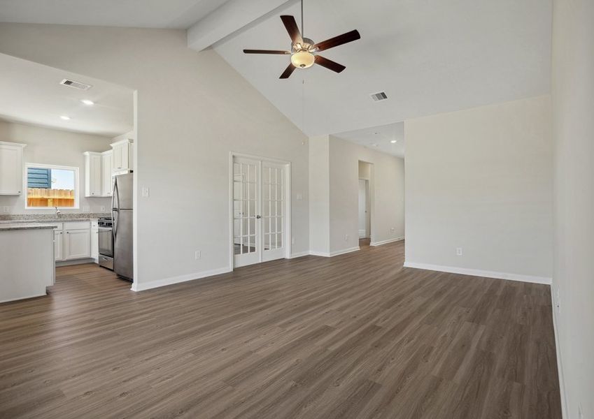 Vaulted ceilings in the family room Vaulted ceilings in the family room