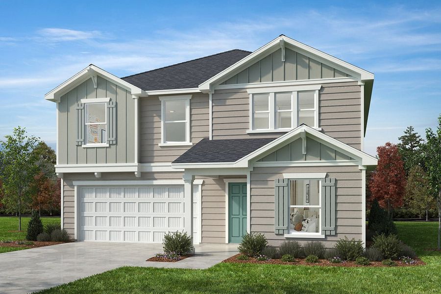 Representative exterior photo of a completed home built from the Plan 3147 by KB Home in Utley Farms, New Hill, NC (Image 7).