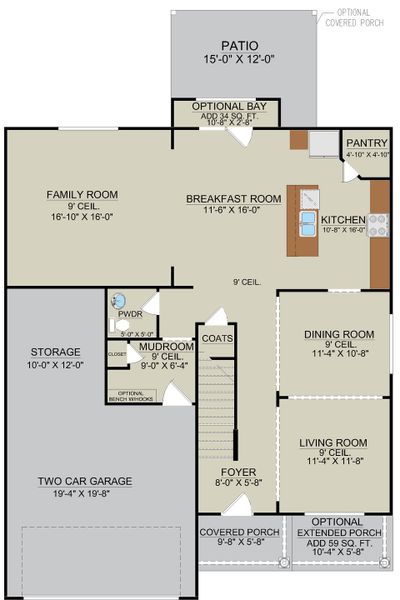 Nantucket Signature Floor Plan First Floor Layout | Ernest Homes