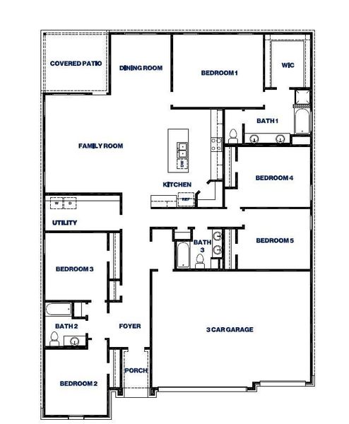 2D floor plan layout of this home in Medina, Dayton, TX (Image 3).