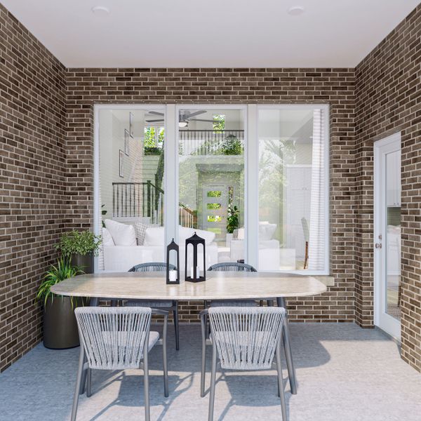 Exterior details and patio area of a home in Trillium, Richmond (Image 2). Exterior details and patio area of a home in Trillium, Richmond (Image 2).
