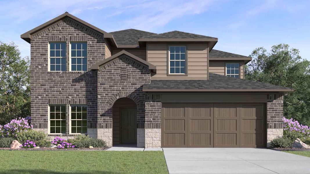 Representative exterior photo of a completed home built from the Texoma by D.R. Horton in Lago Mar, Texas City, TX (Image 1). Representative exterior photo of a completed home built from the Texoma by D.R. Horton in Lago Mar, Texas City, TX (Image 1).