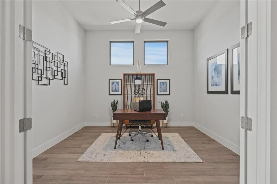 Representative furnished interior of a home built from the Bradley by Chesmar Homes in Sweetwater, Austin (Image 14).